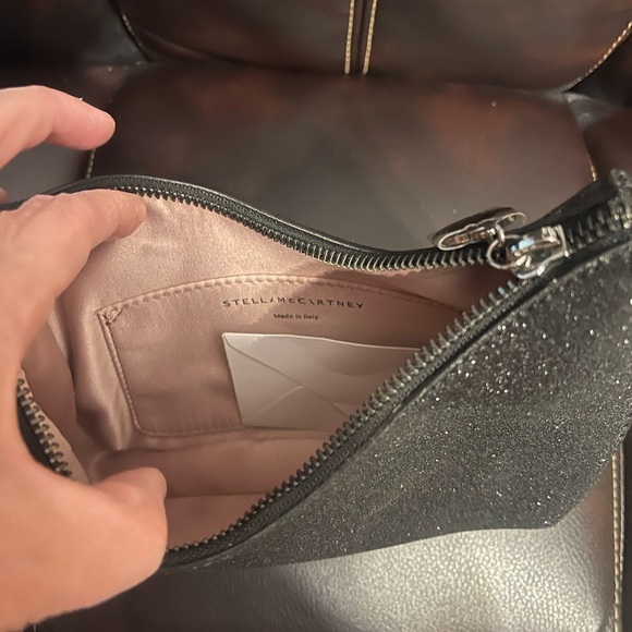 Stella McCartney Black Sparkle Shoulder Bag - Picture 7 of 8